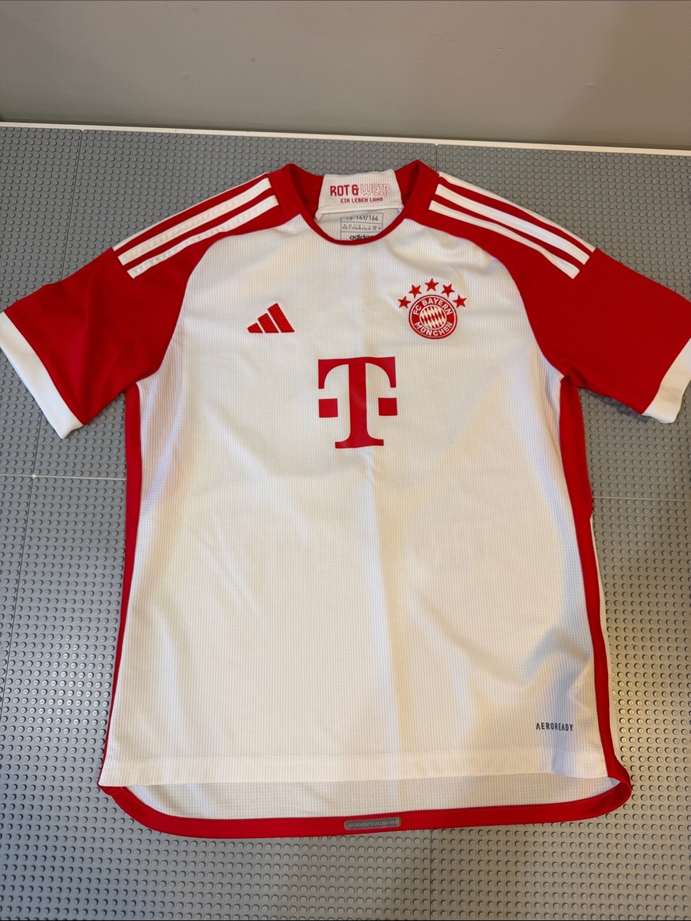 adidas White and Red Kids Football Jersey with Club Crest